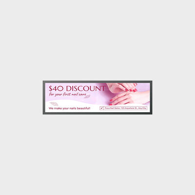 37.6 اینچ Bar Type Display صفحه نمایش دو طرفه ایستگاه اتوبوس کاربرد راه حل بیرونی